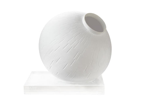 Haviland Infini Blanc Sphere Vase Optical Glass Base