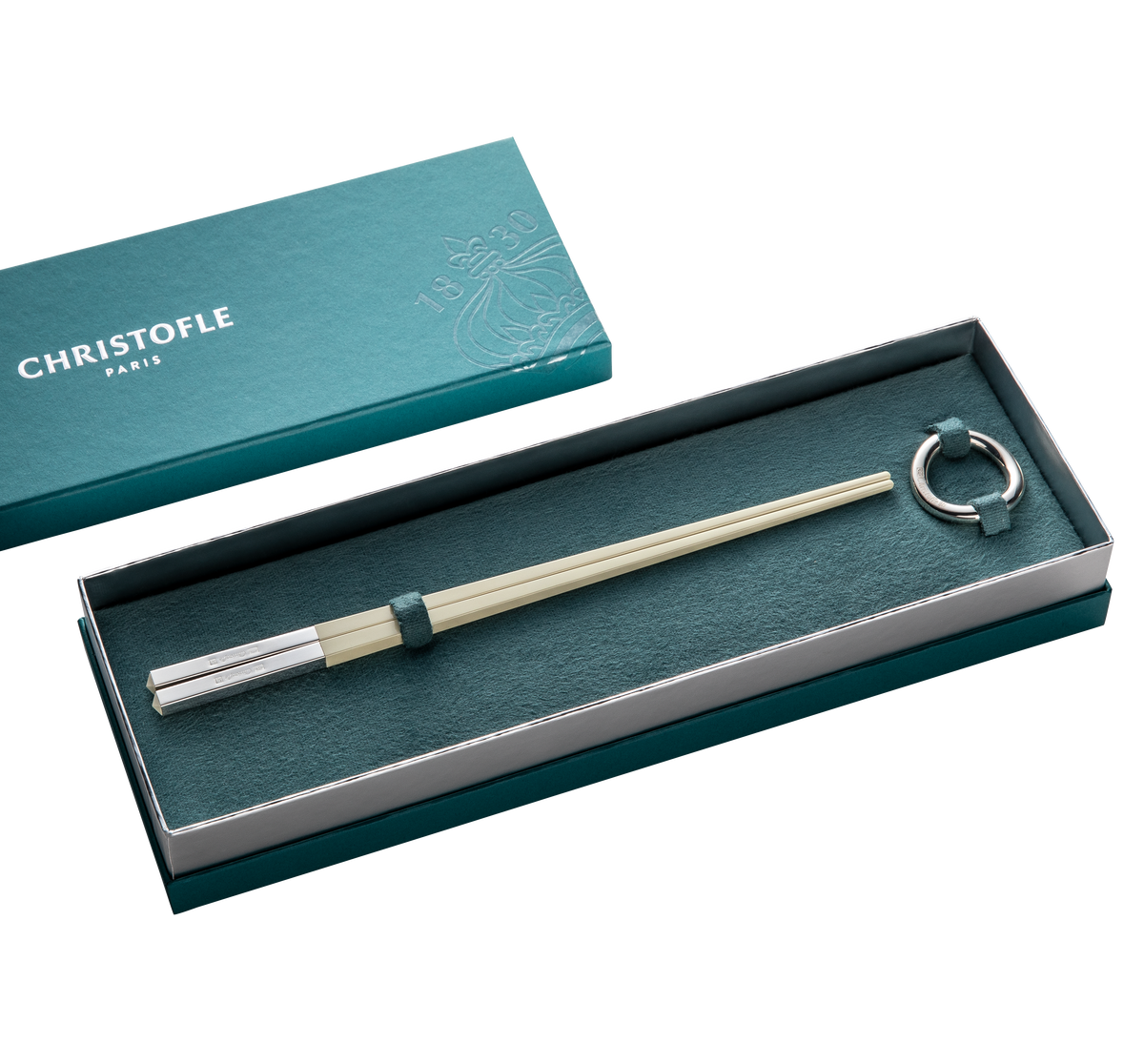 Christofle Uni Silver Plated Chinese Chopsticks And Chopstick Rests - Set of 2