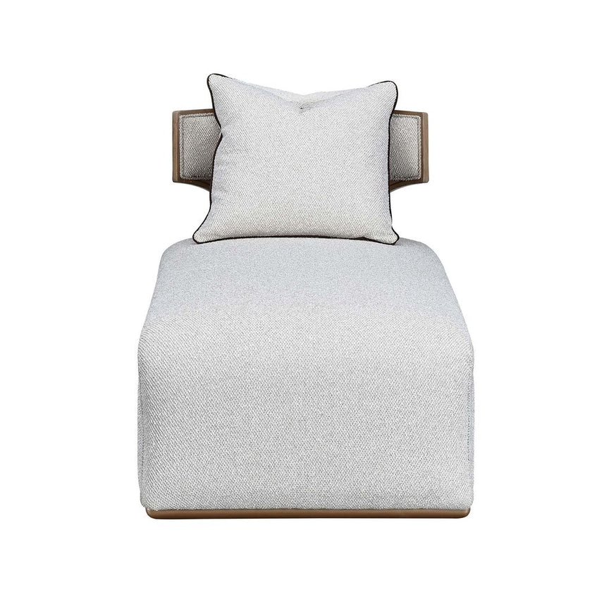 Michael Amini West Kensington Chaise - Buff/Seal Salt Caramel