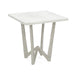 John Richard End Table In Nickel With Marble Top