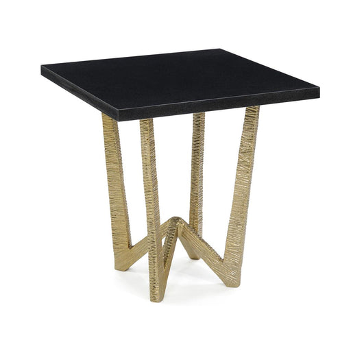 John Richard End Table In Brass With Granite Top