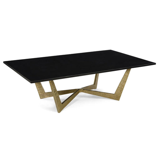 John Richard Cocktail Table In Brass With Black Marble Top