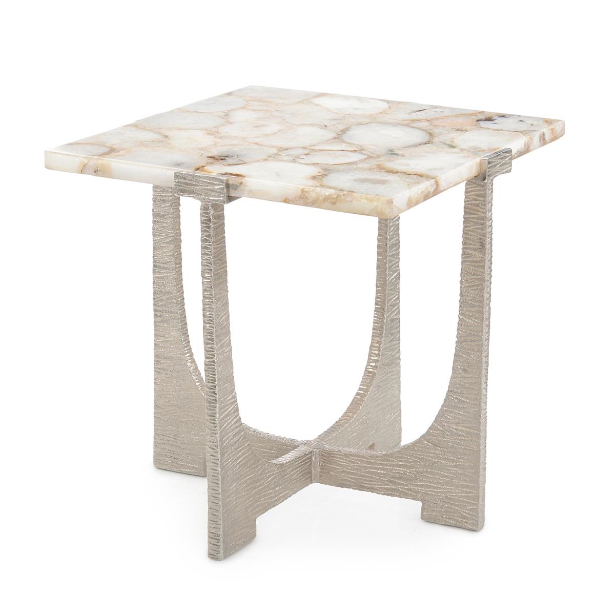 John Richard Unity Agate End Table, Nickel