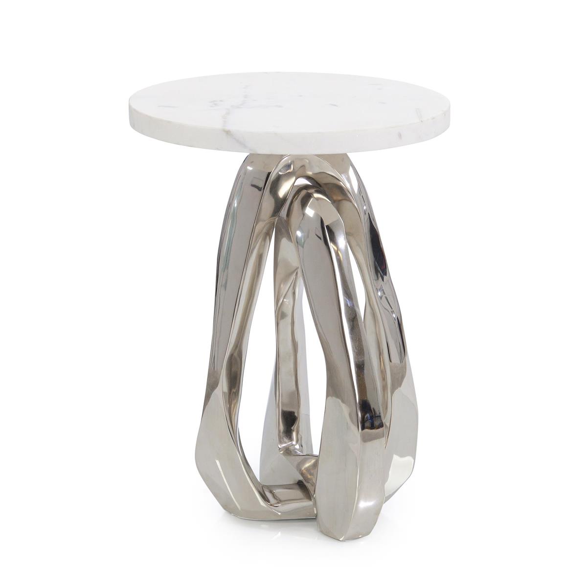 John Richard Kaari Side Table, Polished Nickel