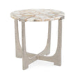 John Richard Unity Round Agate End Table, Nickel
