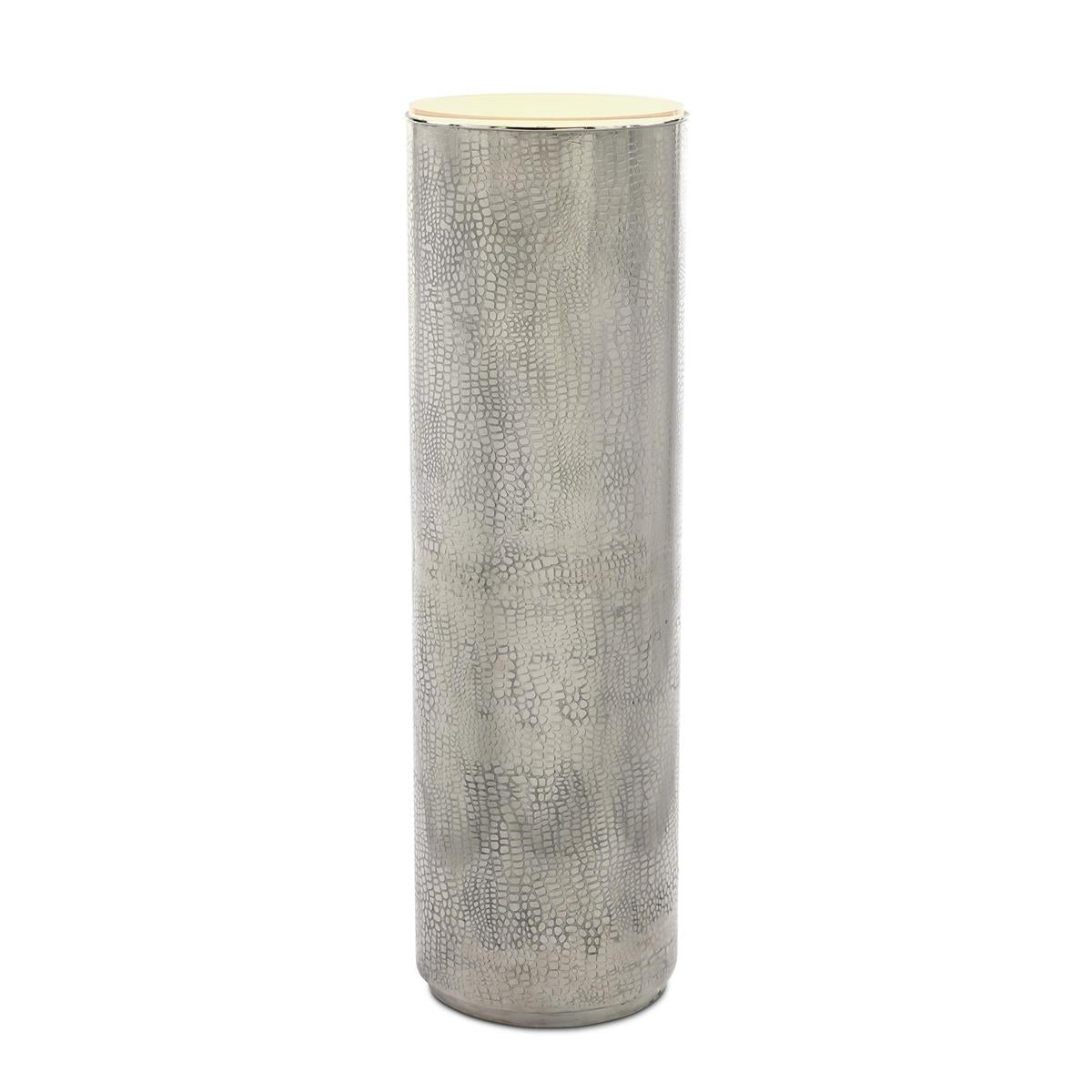 John Richard Silver Serpent Lighted Pedestal