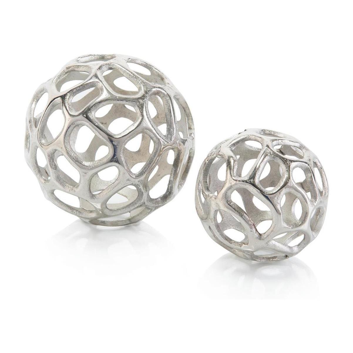 John Richard Set of Two Silver Balls with Holes