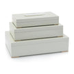 John Richard Set of Three Boxes Topped in Selenite
