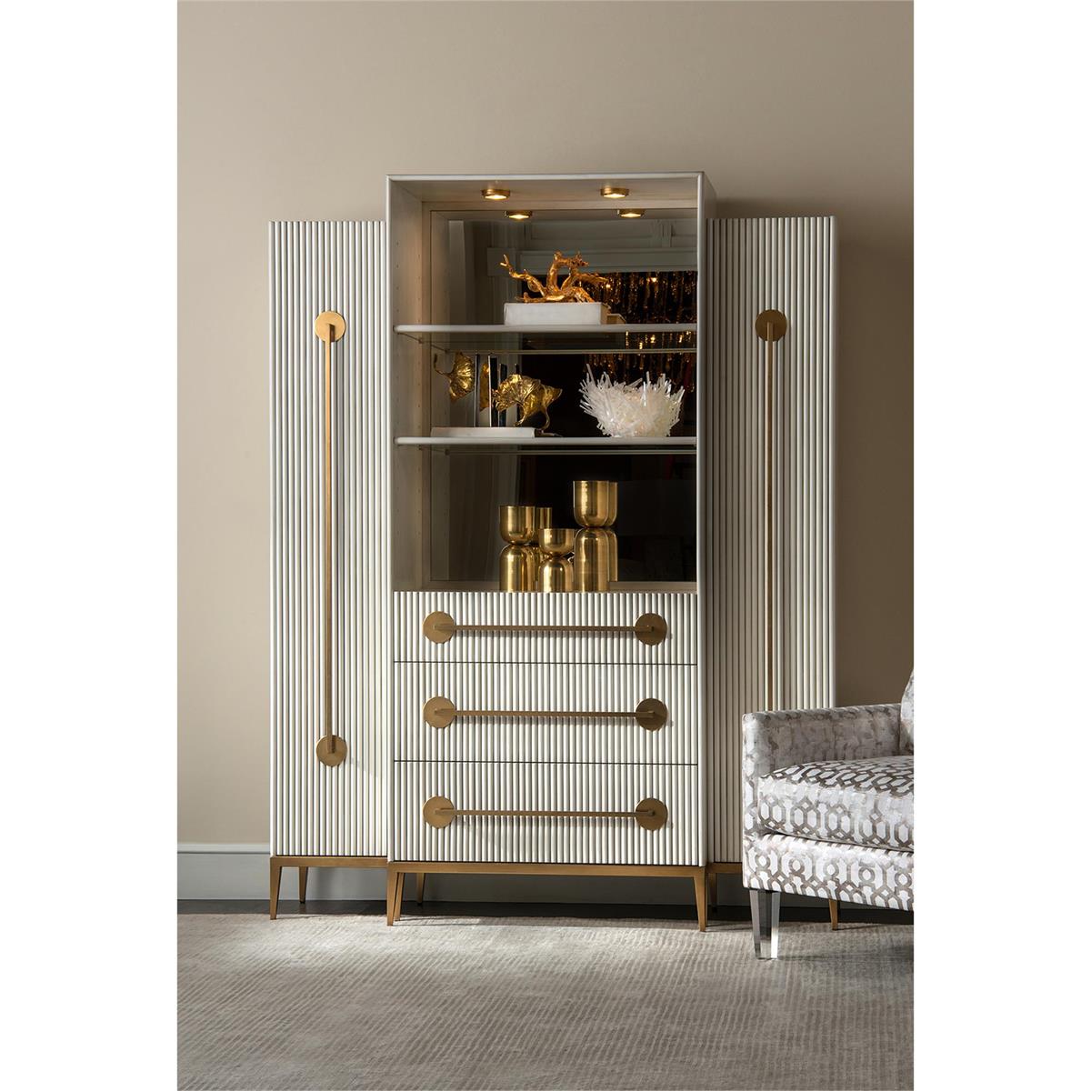 John Richard Set Of Three Antique Brass Candleholders