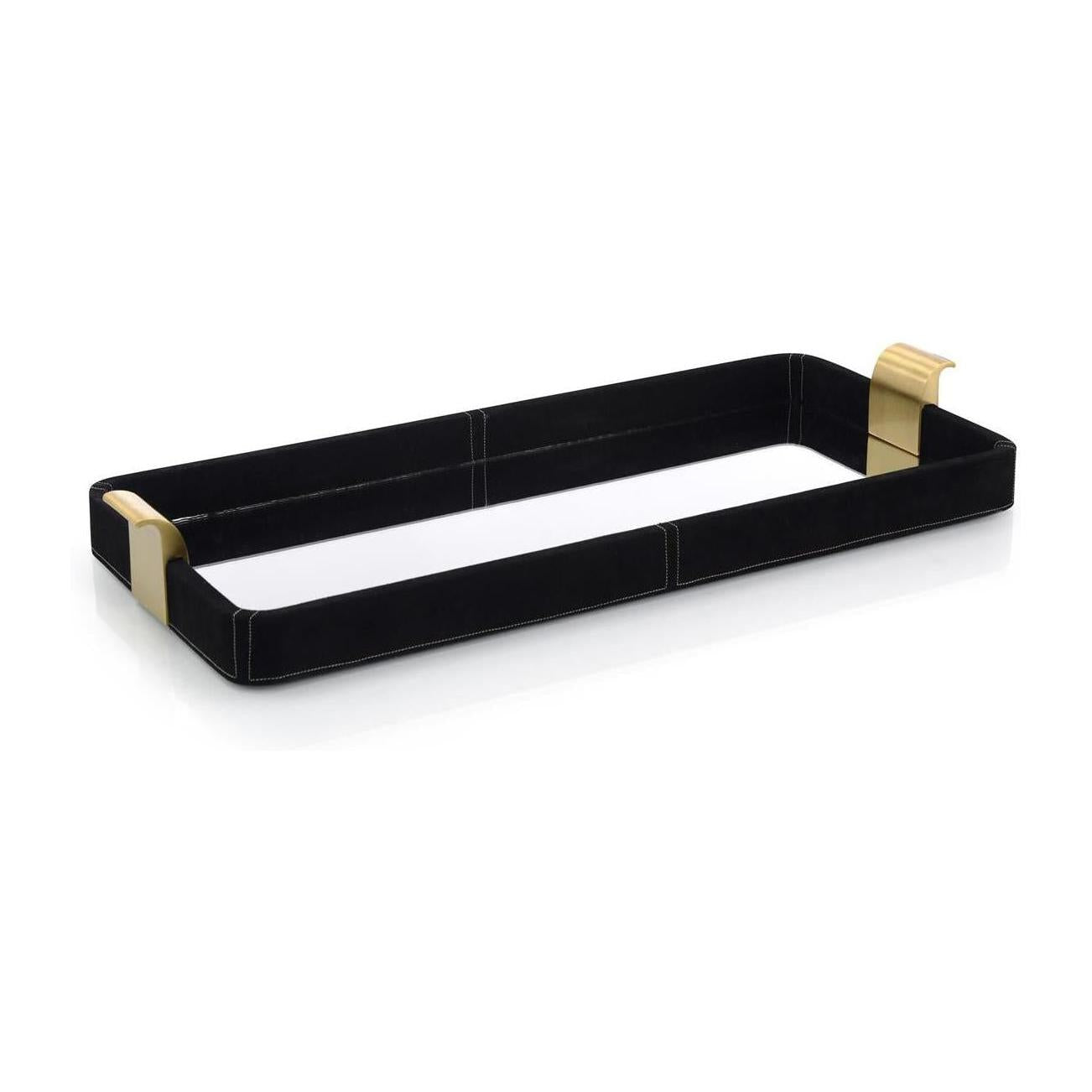 John Richard Black Suede and Mirror Tray