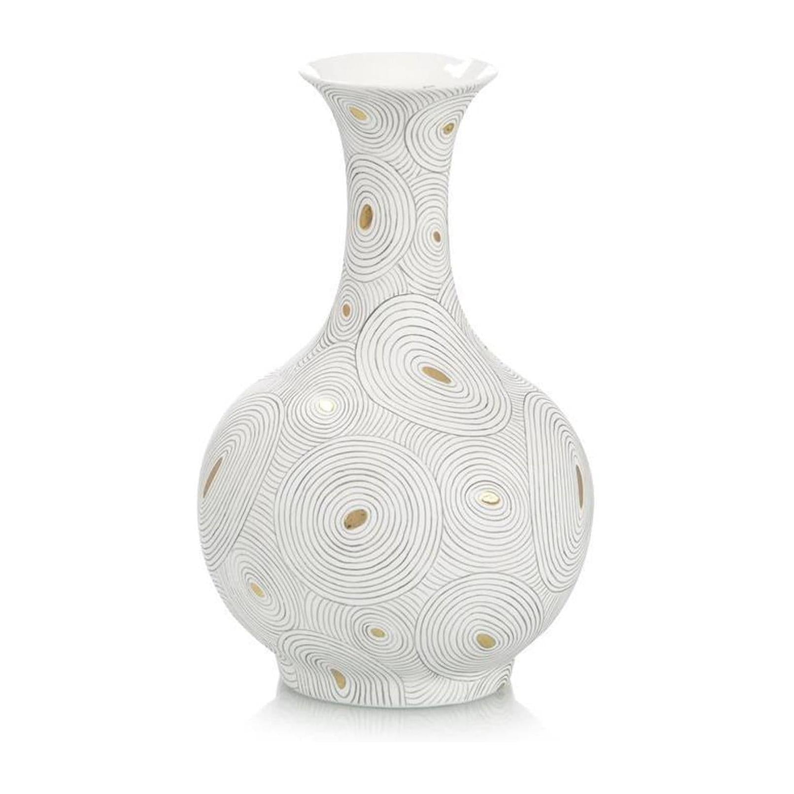 John Richard White Porcelain Vase with Gold