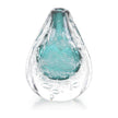 John Richard Azure Art Glass Vase with Bubbles
