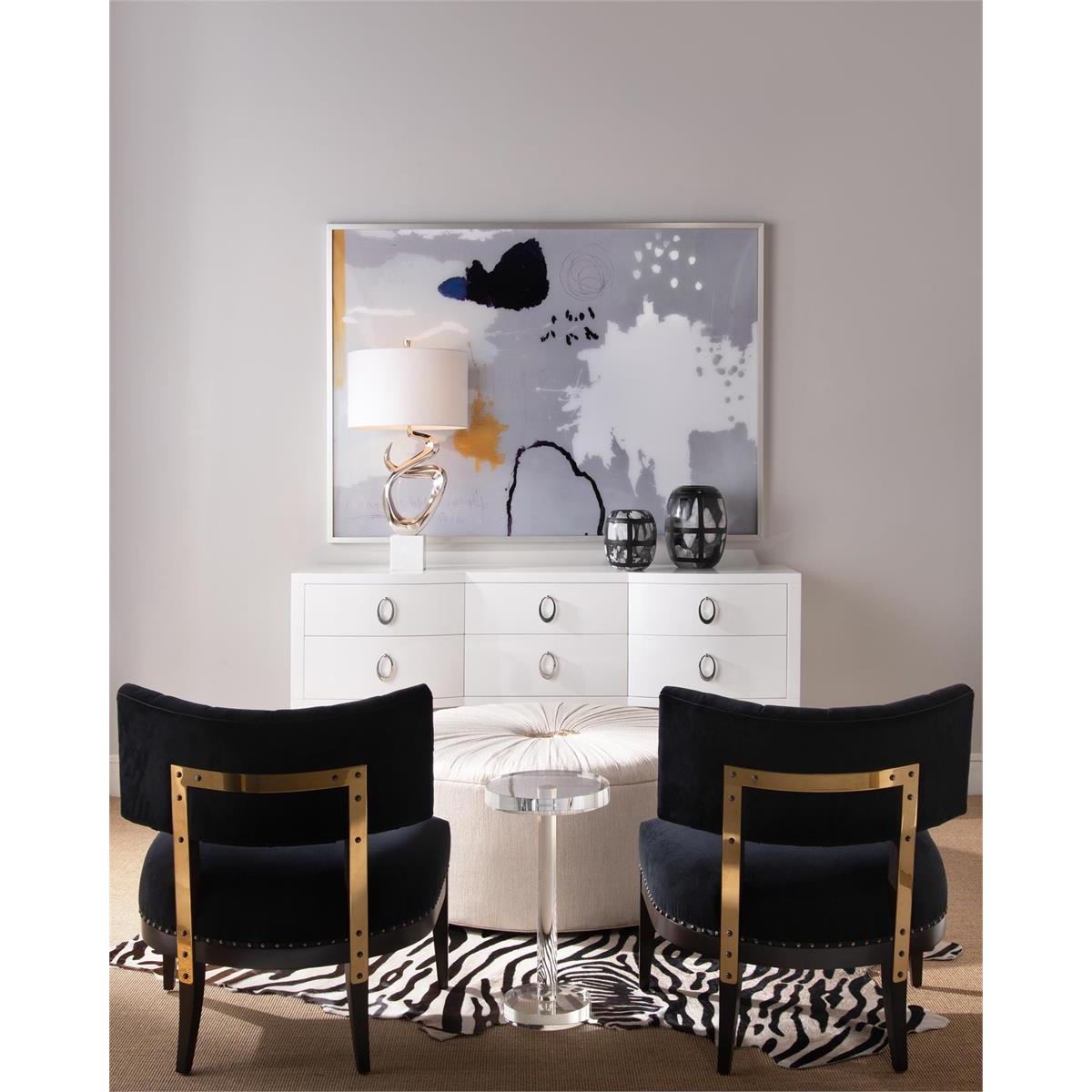 John Richard Set of Two Black-and-White Glass Vases