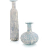 John Richard Set of Two Powder Blue Jar and Vase with Silver Overlay