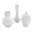 John Richard Decor Set of Three White Chiseled Vases