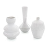 John Richard Decor Set of Three White Chiseled Vases