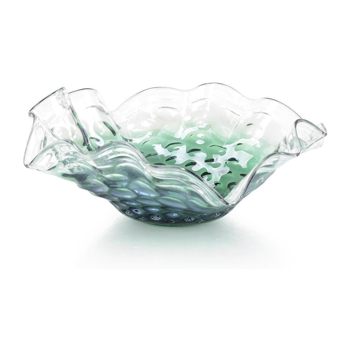 John Richard Emerald Green Handblown Glass Bowl