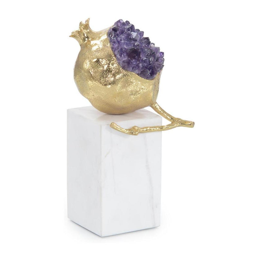John Richard Decor Brass And Amethyst Pomegranate Sculpture II