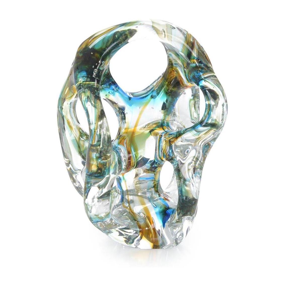 John Richard Azure Blue And Yellow Handblown Glass Sculpture I