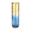 John Richard Blue And Yellow Rippled Handblown Glass Vase I