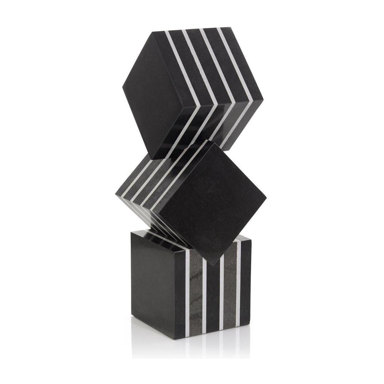 John Richard Decor Cubed Black Marble Sculpture