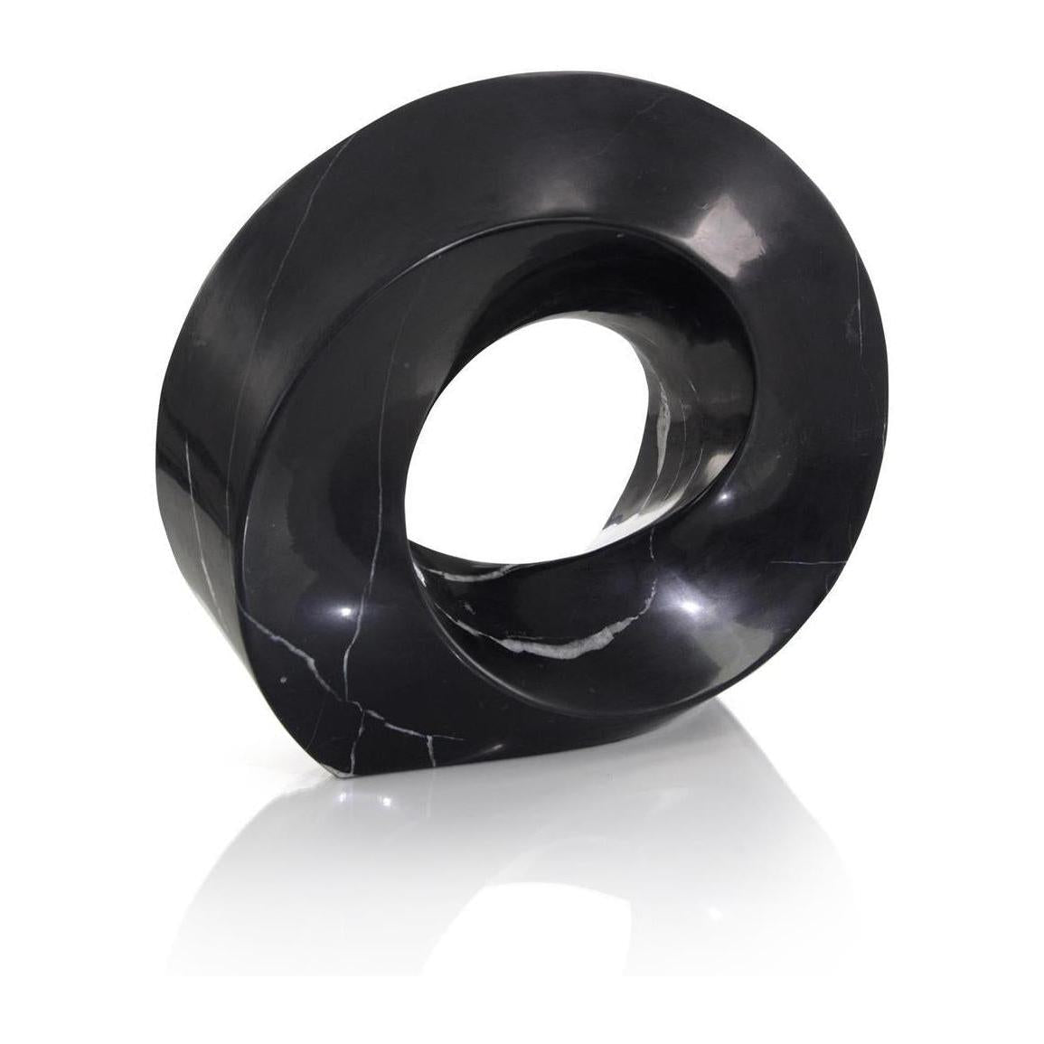 John Richard Twisted Ring Black Marble Sculpture I 13281