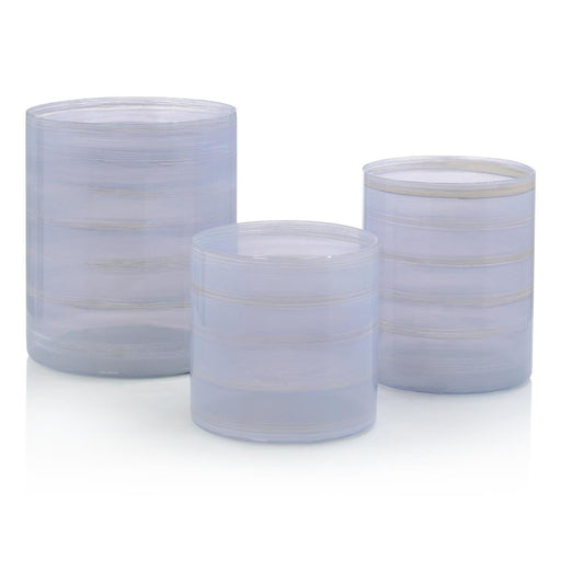 John Richard A Set Of Three Translucent Lilac Glass Vases