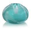 John Richard Aqua Green Etched Glass Vase II