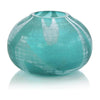 John Richard Aqua Green Etched Glass Vase II