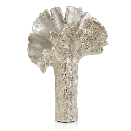 John Richard Ginkgo Leaf Vase In Nickel I