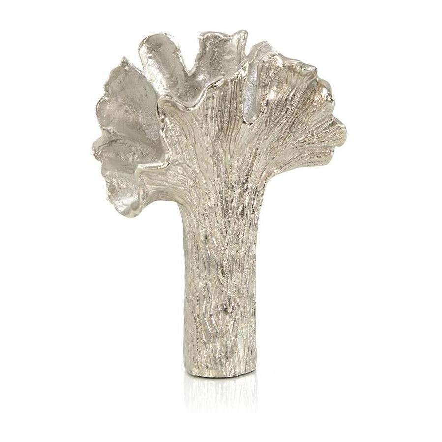 John Richard Ginkgo Leaf Vase In Nickel II