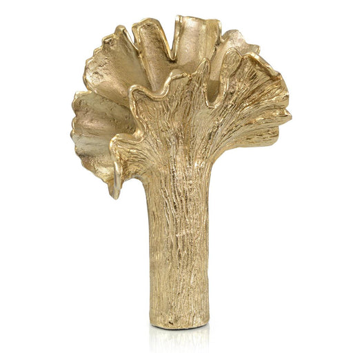 John Richard Ginkgo Leaf Vase In Gold I