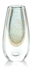John Richard Decor Gold Flecked Blue Handblown Glass Vase II