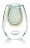 John Richard Decor Gold Flecked Blue Handblown Glass Vase III