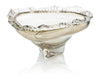 John Richard Decor Brown and Clear Ruffled Handblown Glass Bowl
