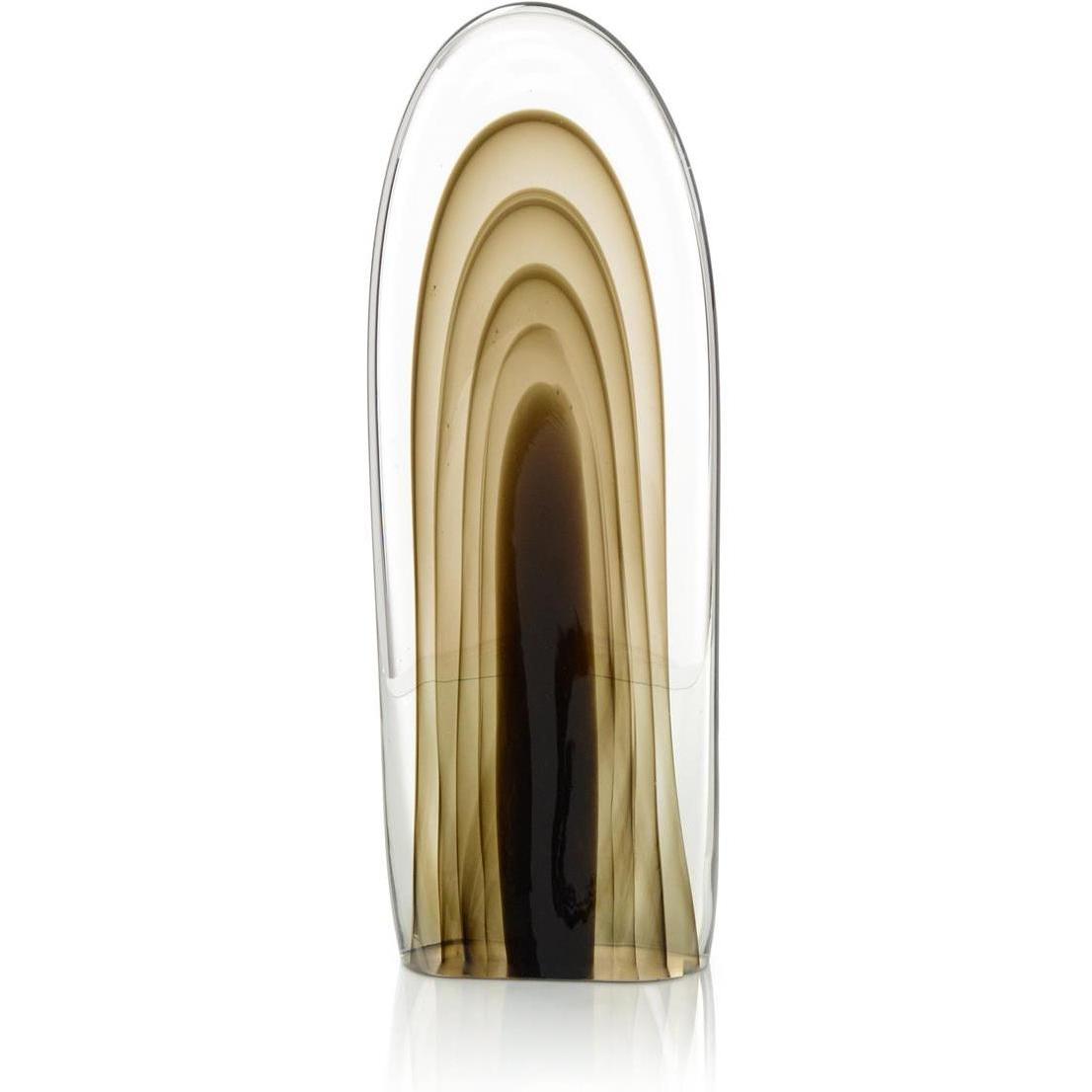 John Richard Decor Rippled Brown Handblown Glass Sculpture I