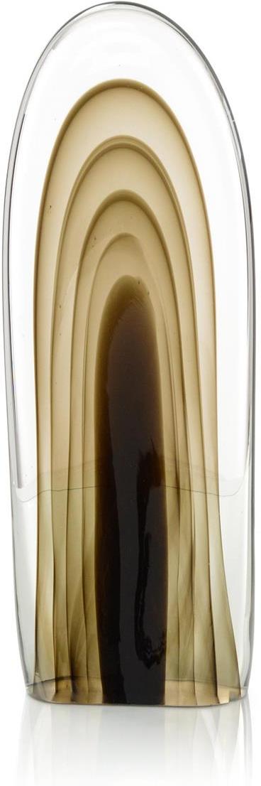 John Richard Decor Rippled Brown Handblown Glass Sculpture I