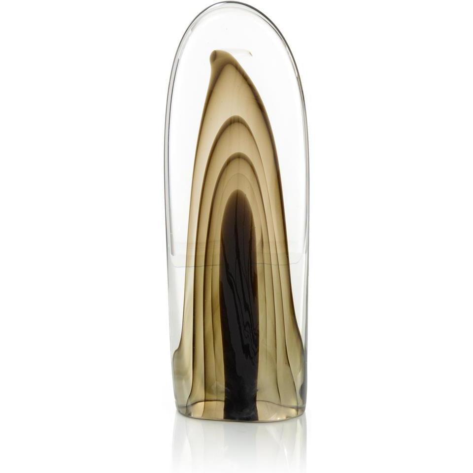 John Richard Decor Rippled Brown Handblown Glass Sculpture II