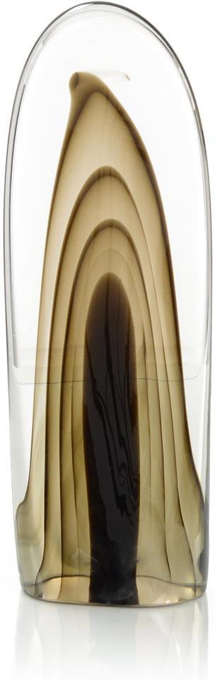 John Richard Decor Rippled Brown Handblown Glass Sculpture II