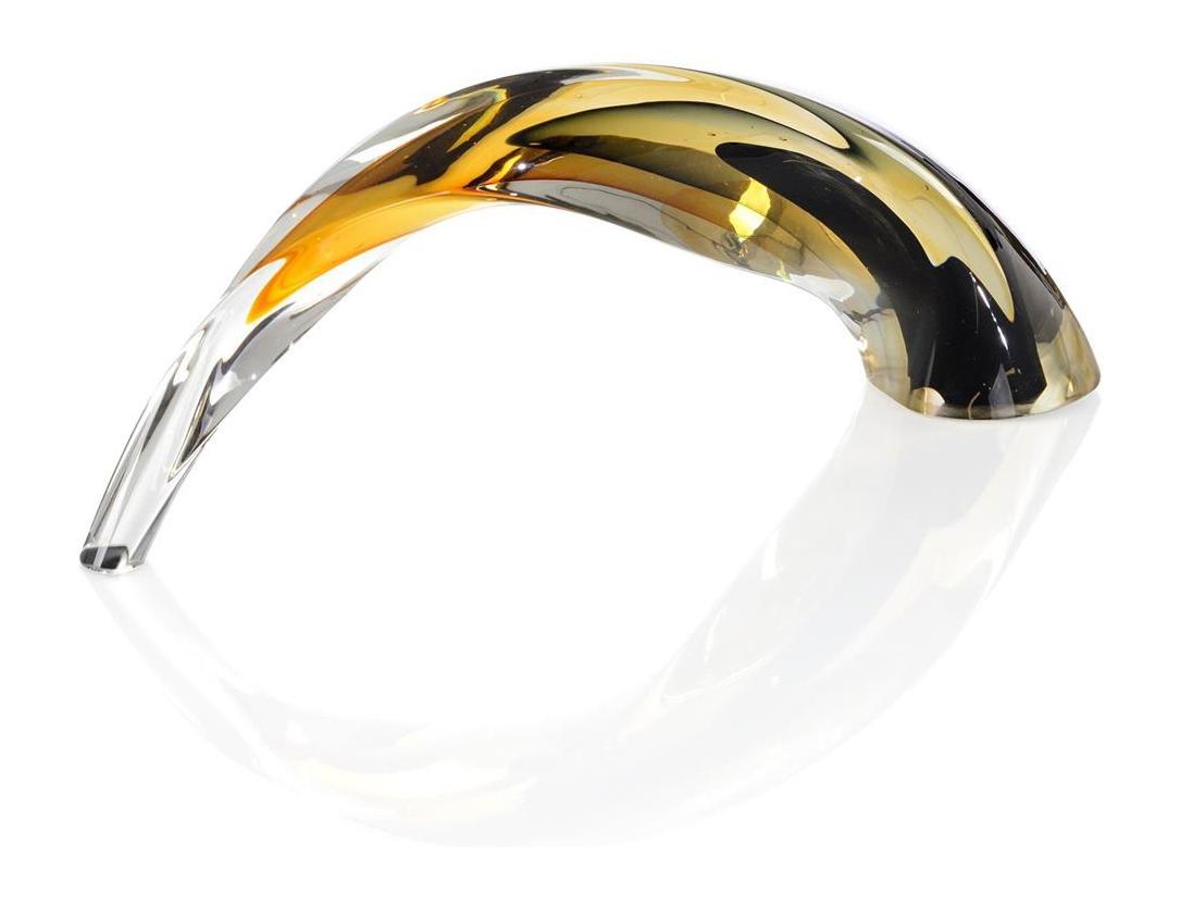 John Richard Decor Handblown Black and Amber Arch Sculpture II