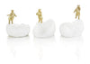 John Richard Decor A Set of Three Brass Bears on Quartz Sculptures
