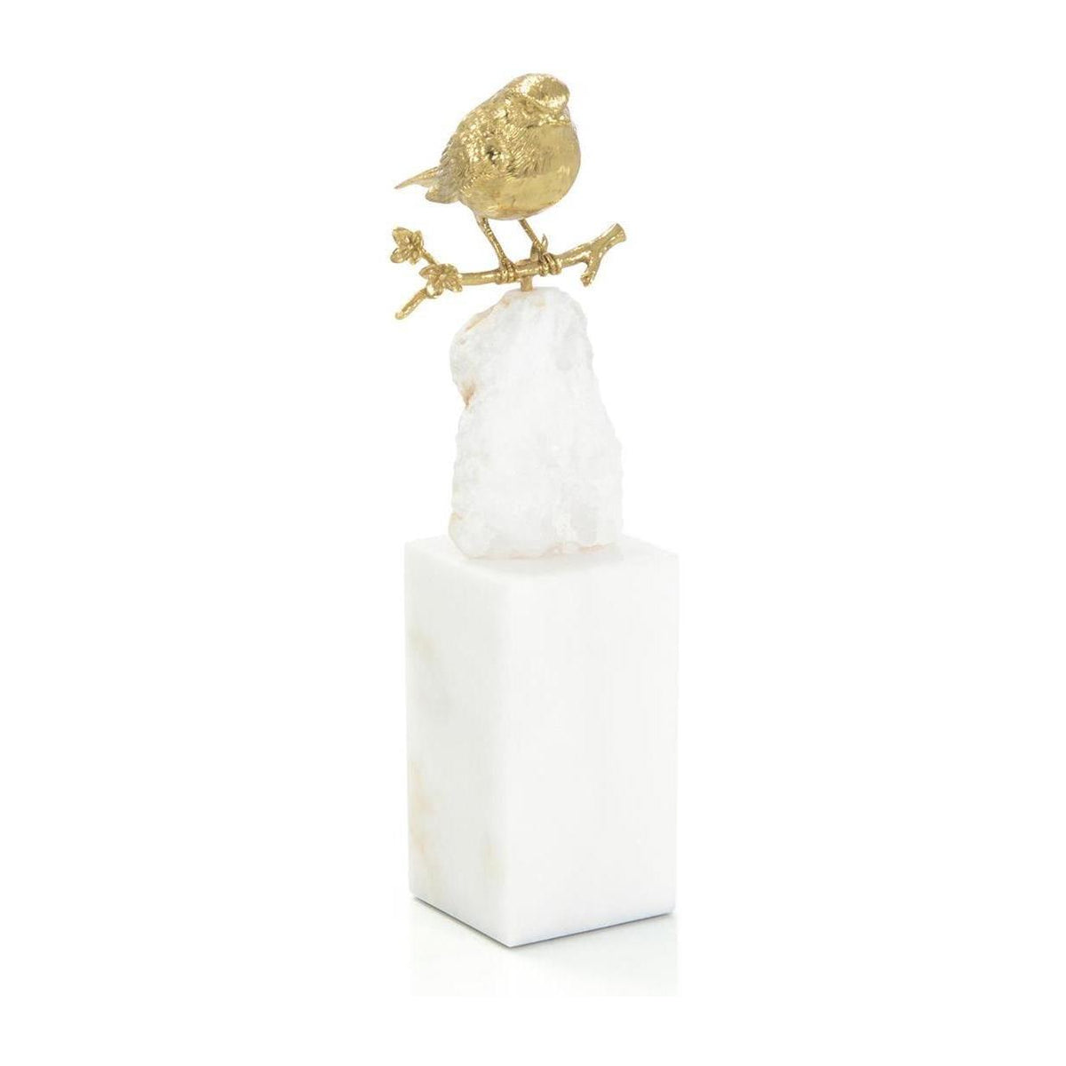 John Richard Decor Brass Bird and Quartz Sculpture I