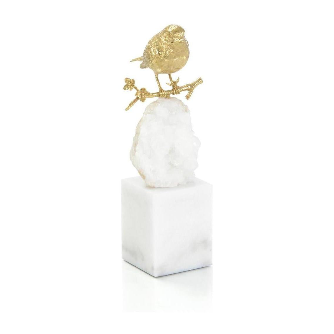 John Richard Decor Brass Bird and Quartz Sculpture II