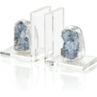 John Richard Decor Set of Two Silver Geode Bookends