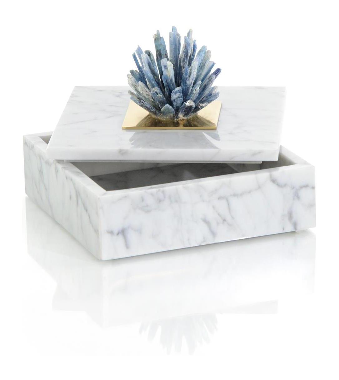 John Richard Decor Kyanite Starburst and Marble Box