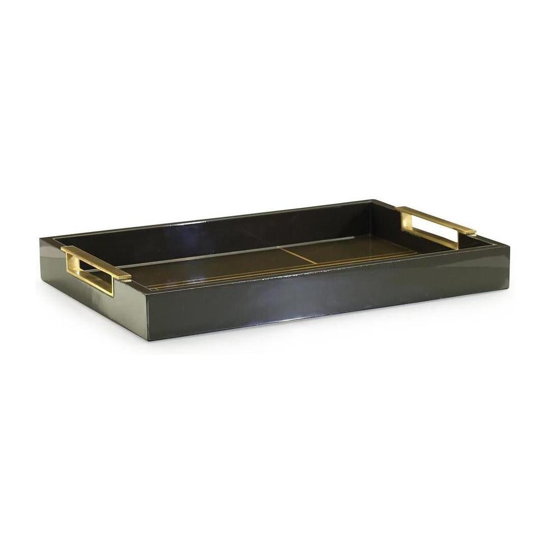 John Richard Decor Tenebra Tray with Brass Handles