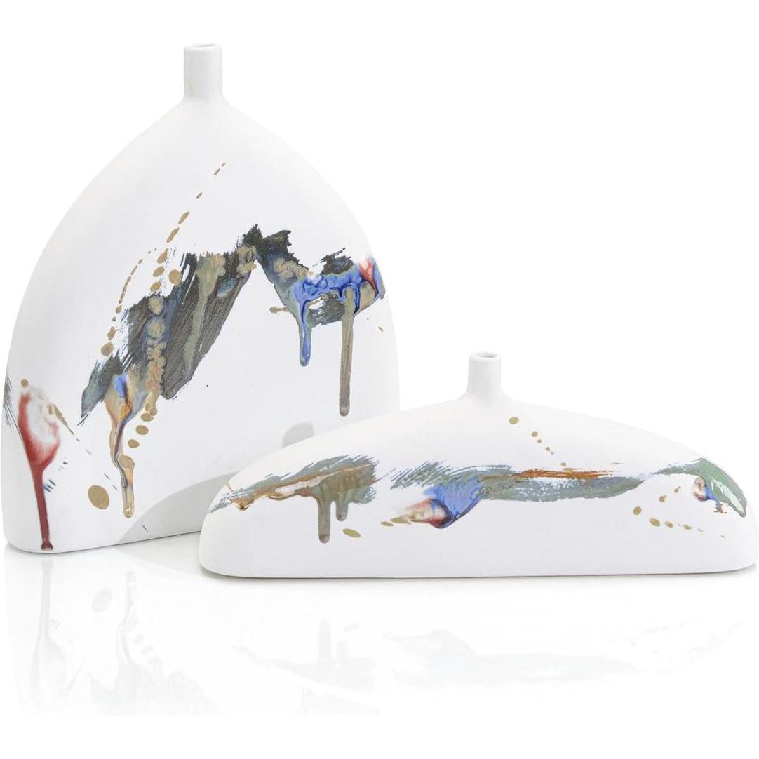 John Richard Decor Splash of Color Vases, Set of Two