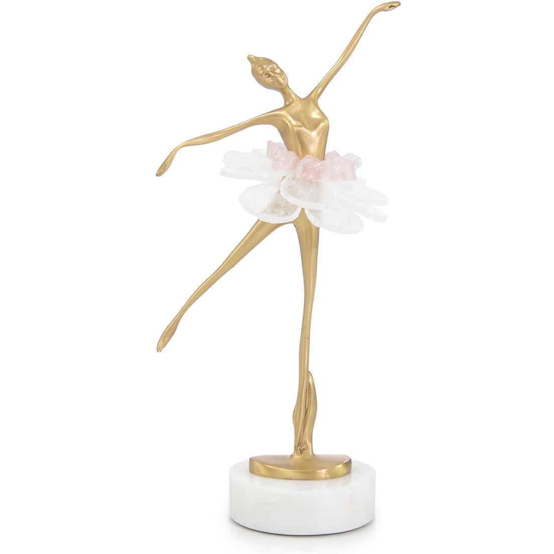 John Richard Decor Selenite Ballet Sculpture on Marble Base I