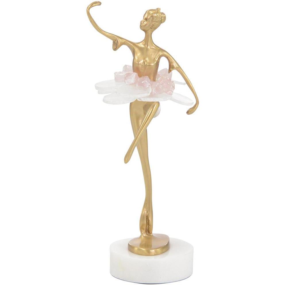 John Richard Decor Selenite Ballet Sculpture on Marble Base III