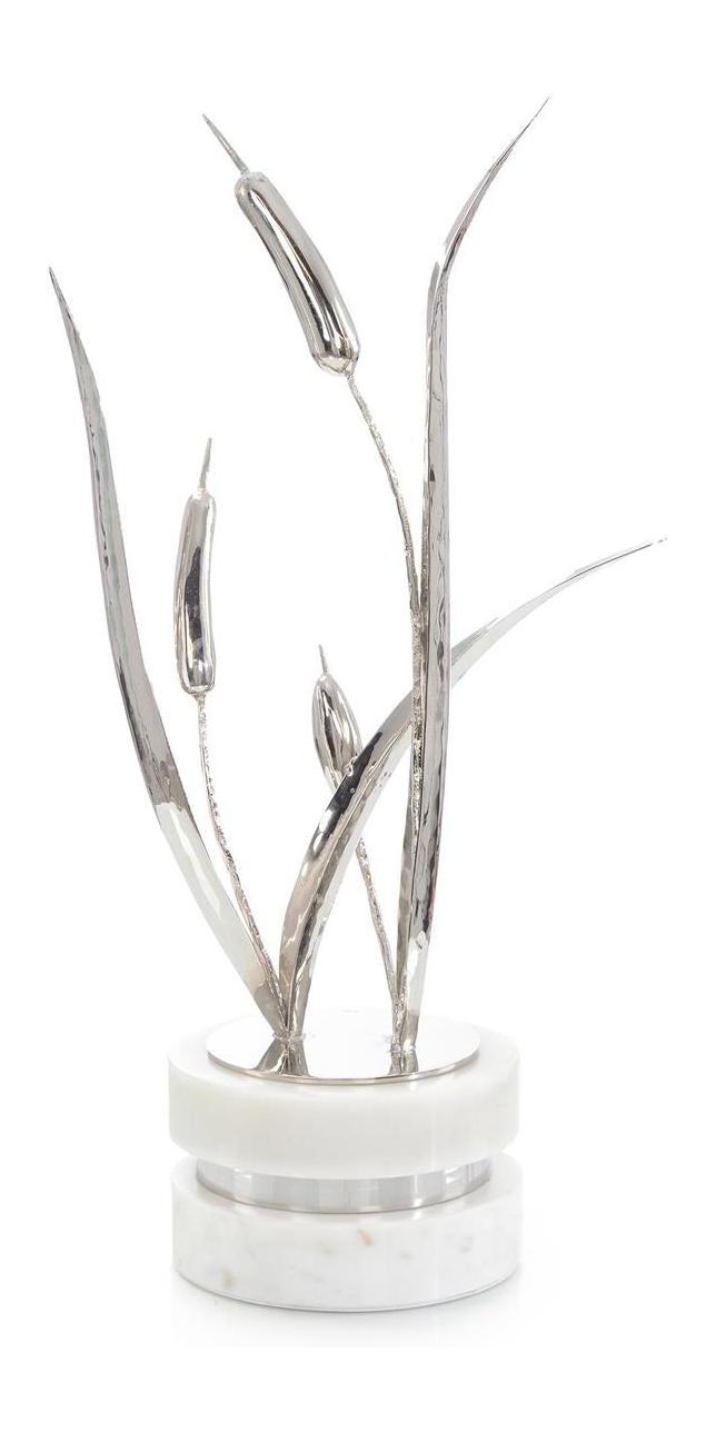 John Richard Decor Cattails Sculpture on Marble, Large